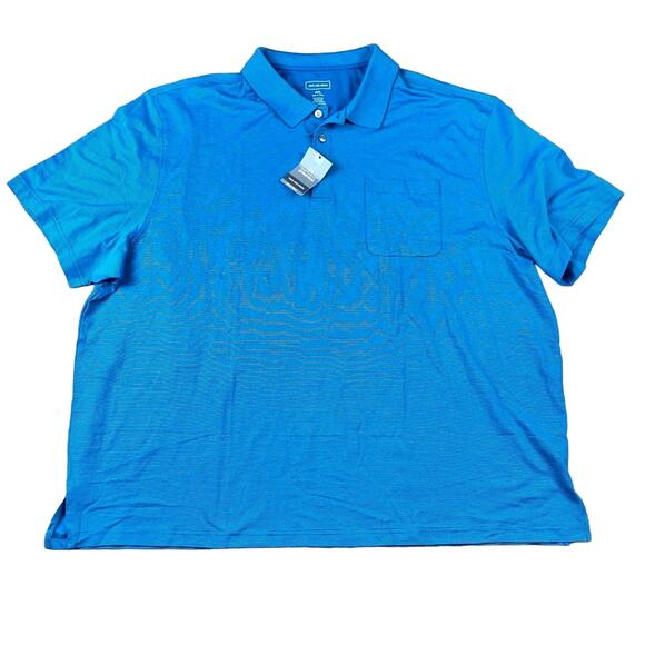 Van Heusen Feeder Stripe Polo Shirt Tundra 4XL NWT - Picture 1 of 6